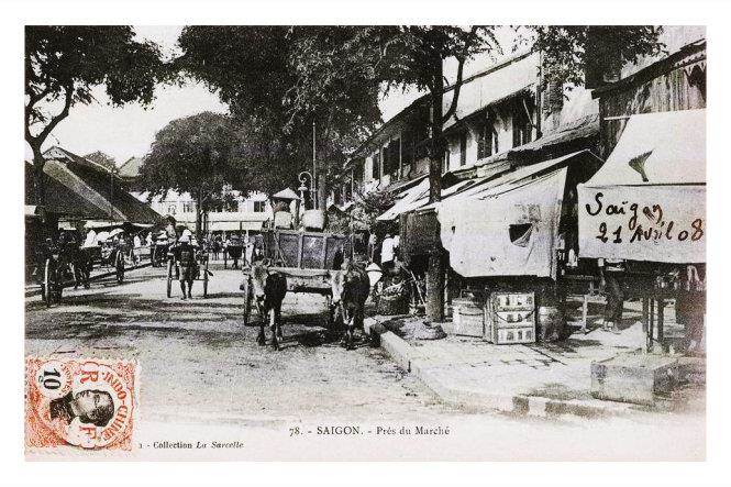 Mặt sau của chợ Bến Thành cũ trên Hồ Tùng Mậu hiện nay năm 1908.